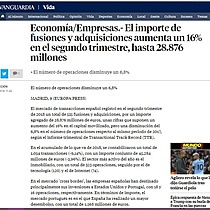 El importe de fusiones y adquisiciones aumenta un 16% en el segundo trimestre, hasta 28.876 millones